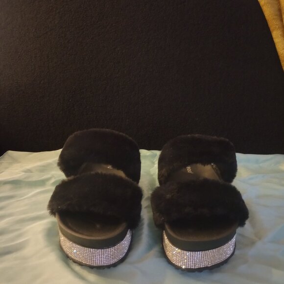 Bamboo Stacked Slides (Black, size 7) - Picture 2 of 4